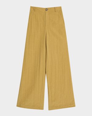 Mid-Rise Relaxed Wide-Leg Pants