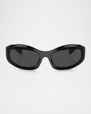 14ZSF Logo Oval Acetate Sunglasses