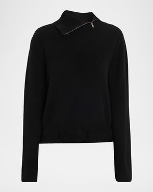 Addison Zip Turtleneck Cashmere Sweater