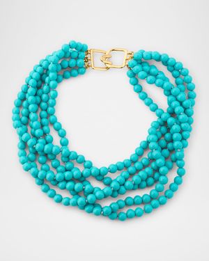 Six Row Turquoise Bead Necklace