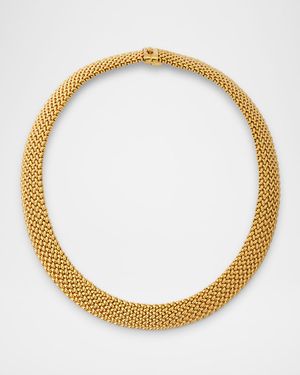 18K Yellow Gold Via Ornato Chicco Chain Necklace, 14mm