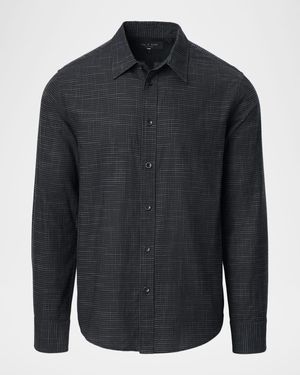 Men's Tomlin Cotton Crosshatch Button-Down Shirt