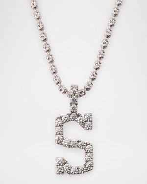 18K White Gold Large Diamond S Necklace, 2.52tcw/18"