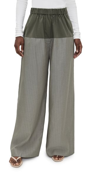 St. Agni Relaxed Splice Pants Khaki Pinstripe XL