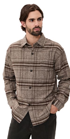 NN07 Adwin Brushed Flannel Shirt Creme Check L