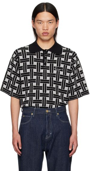Kenzo Polo noir à motif graphique