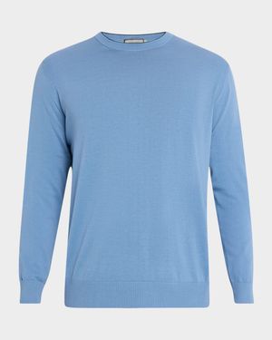 Men's Cotton Tipped Crewneck Sweater