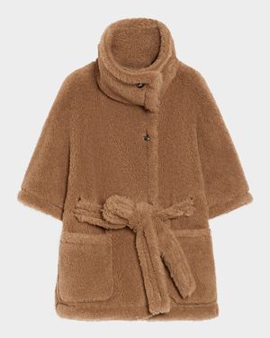 Goat & Shearling Dyed Cape