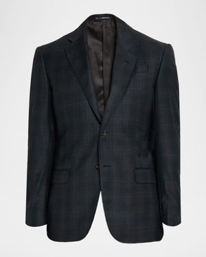 Men's Wool Super 130s Plaid G Line Suit