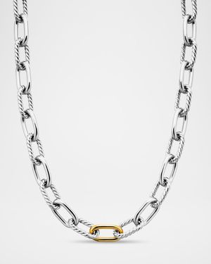 DY Madison Chain Necklace in Silver with 18K Gold, 11mm