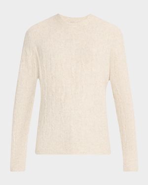 Men's Alpaca-Blend Cable Crewneck Sweater