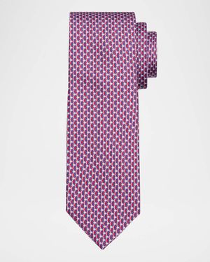 Men's Geometric Chainlink Silk Tie