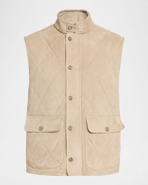 Men's Carleton Quilted Suede Full-Zip Vest