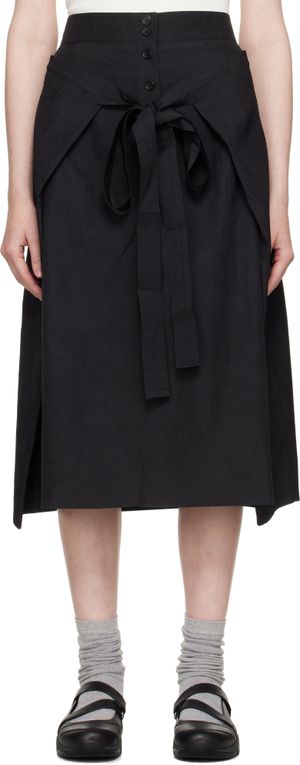 YMC Black George Midi Skirt