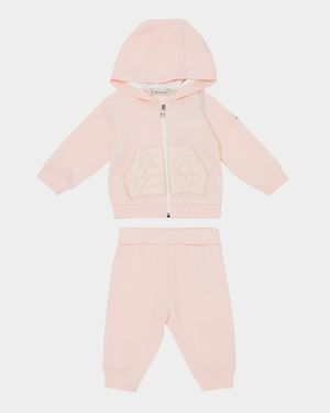 Girl's Two-Piece Logo-Embroidered Set, Size 3M-3