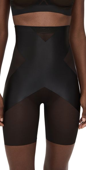 SPANX High-Waisted Booty-Lifting X Mid Thigh Shorts Very Black 2X