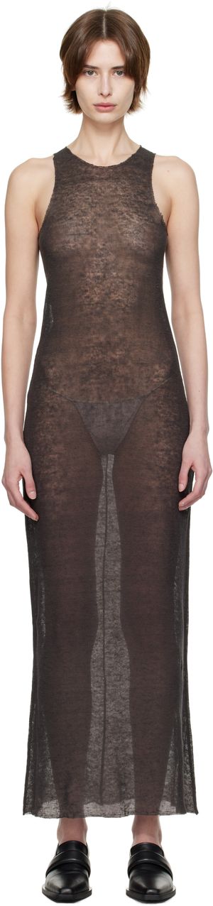 Gabriela Coll Garments Grey No.303 Maxi Dress