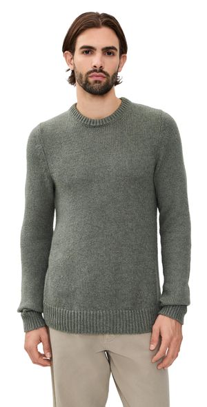 Faherty Heirloom Crewneck Sweater Olive Cove L