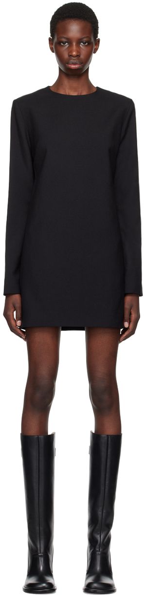 AMI Paris Black Virgin Wool Minidress