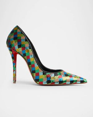 100mm Miss Z Sequined Harlequin Pumps