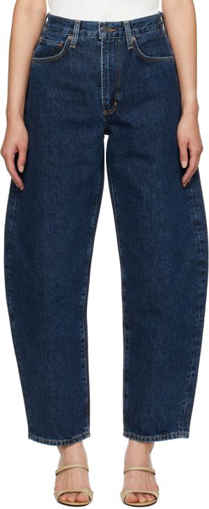 AGOLDE Jean bleu à coutures extérieures incurvées