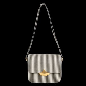 Sessun - Sac bandoulière rayé en cuir - Taille Unique - Noir