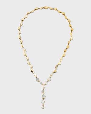 Yellow Gold Pebble Necklace with Mother-of-Pearl and Diamonds
