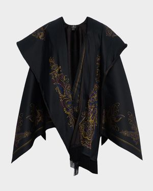 Floral Paisley Jacquard Cape