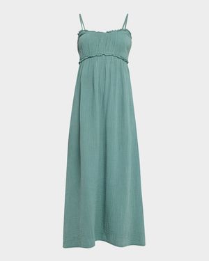 Jacinda Ruffle-Trim Cotton Gauze Maxi Dress