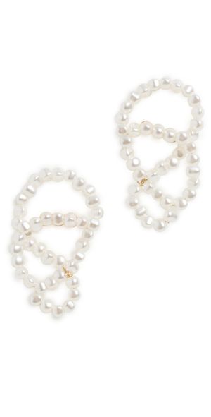 Lele Sadoughi Loop Earrings Pearl 100 One Size