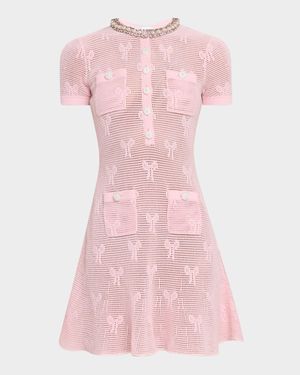 Bow Crochet Mini Dress