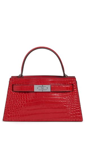 Tory Burch Petite Lee Radziwill Croc Bag Red Sky One Size