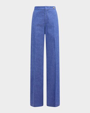 Jane Wide-Leg Stretch Twill Jeans
