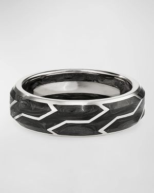 Men's Forged Carbon Band Ring in 18K Gold, 8.5mm