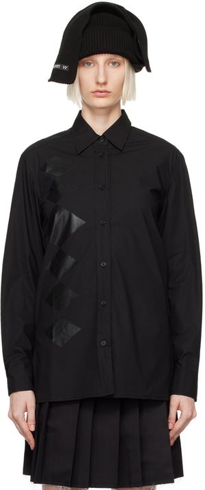 OPEN YY Black Argyle Button Down Shirt