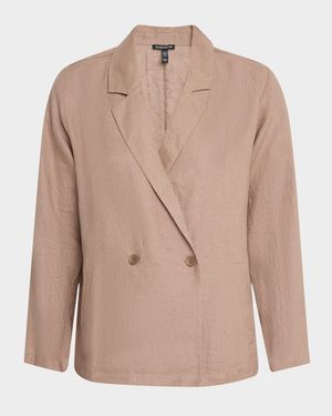 Double-Breasted Organic Linen Blazer