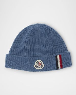 Boy's Wool Knit Logo Beanie
