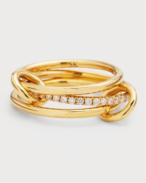 18K Yellow Gold Sonny 3 Link Ring, Size 8