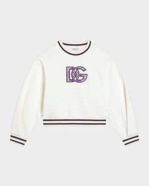 Girl's Logo-Print Maiolica Sweatshirt, Size 4-6