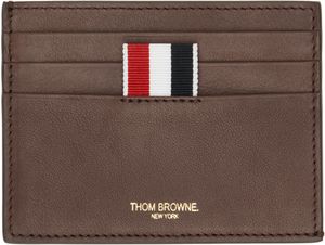 Thom Browne Brown Soft Calf Leather Double Card Holder