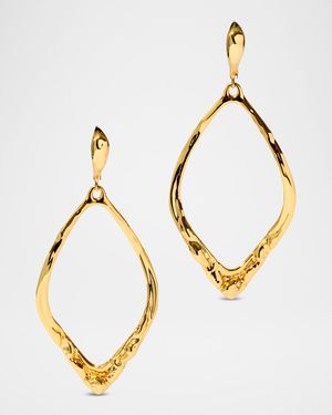 Brut Gold-Plated Open Oval Earrings