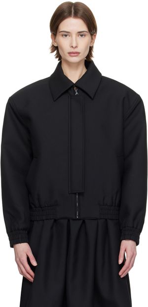 Fax Copy Express Black Zip Shoulder Jacket
