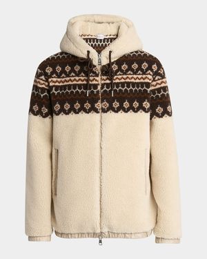 Men's Teddy Boucle Hooded Full-Zip Jacket