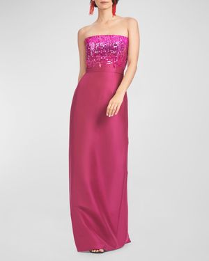Phaedra Strapless Sequin Column Gown