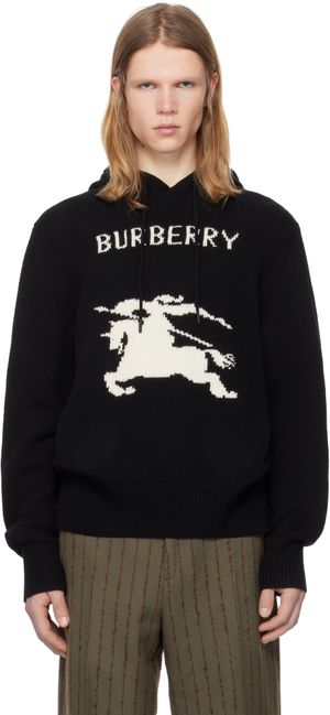 Burberry Black EKD Wool Cashmere Hoodie