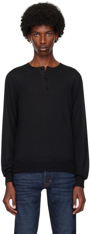 TOM FORD Black Cashmere Henley