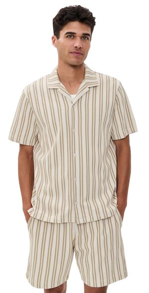 Vince Jacquard Stripe Button Down Terrapin Combo S