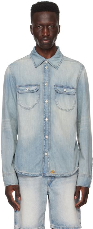 Courrèges Chemise western bleue en denim