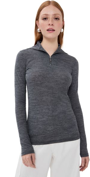 Jil Sander Long Sleeve Quarter Zip Dark Grey S