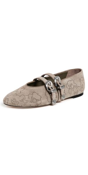 Stuart Weitzman Maven Mary Jane Flats Smokey Taupe 7